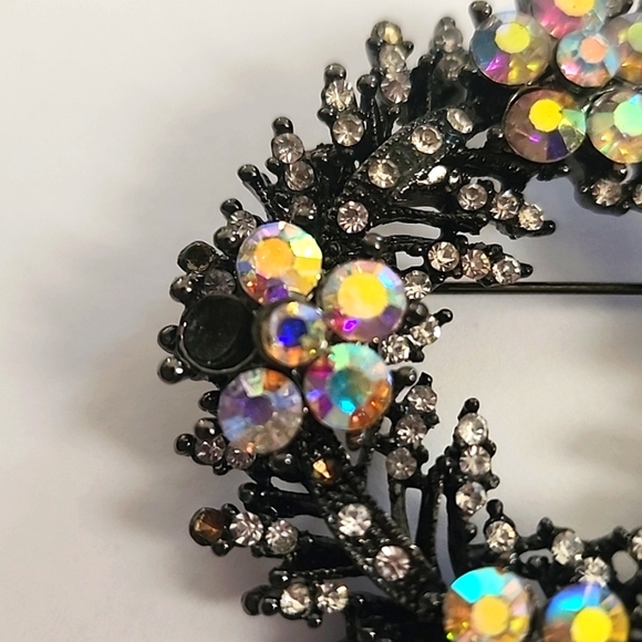 Womens Crystal Rhinstone Brooch & Necklace Vintage Fashion Jewelry Missing Stone - Picture 4 of 9